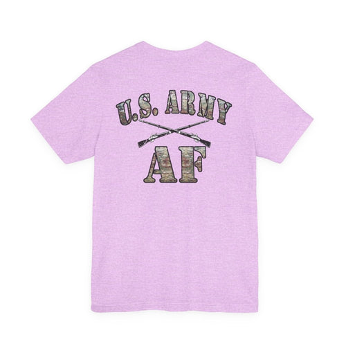 U.S. Army AF Shirt | OCP Camo Front & Back Print Army As Fuck Military T-Shirt with Crossed Rifles - Anything AF