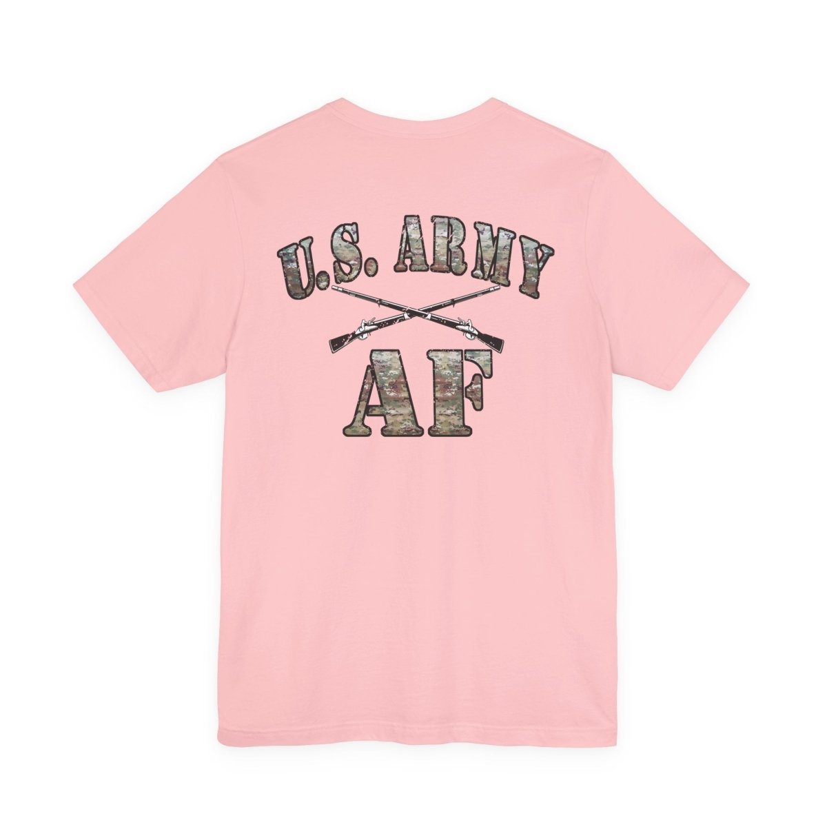 U.S. Army AF Shirt | OCP Camo Front & Back Print Army As Fuck Military T-Shirt with Crossed Rifles - Anything AF