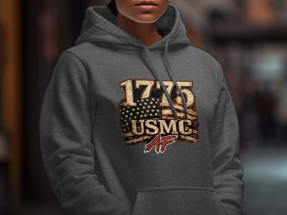 USMC 1775 Marine Corps AF Heritage Hoodie | Military Graphic Sweatshirt | Anything AF - Anything AF