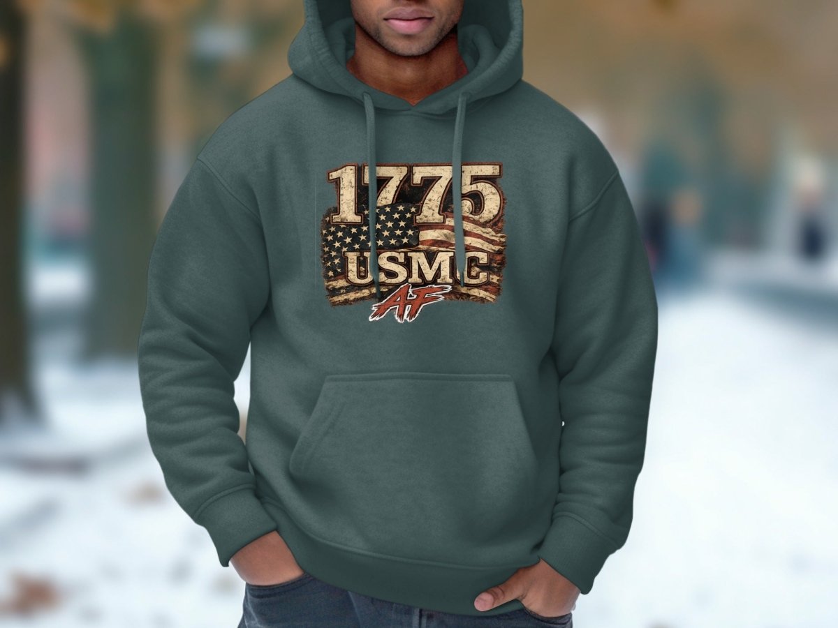 USMC 1775 Marine Corps AF Heritage Hoodie | Military Graphic Sweatshirt | Anything AF - Anything AF