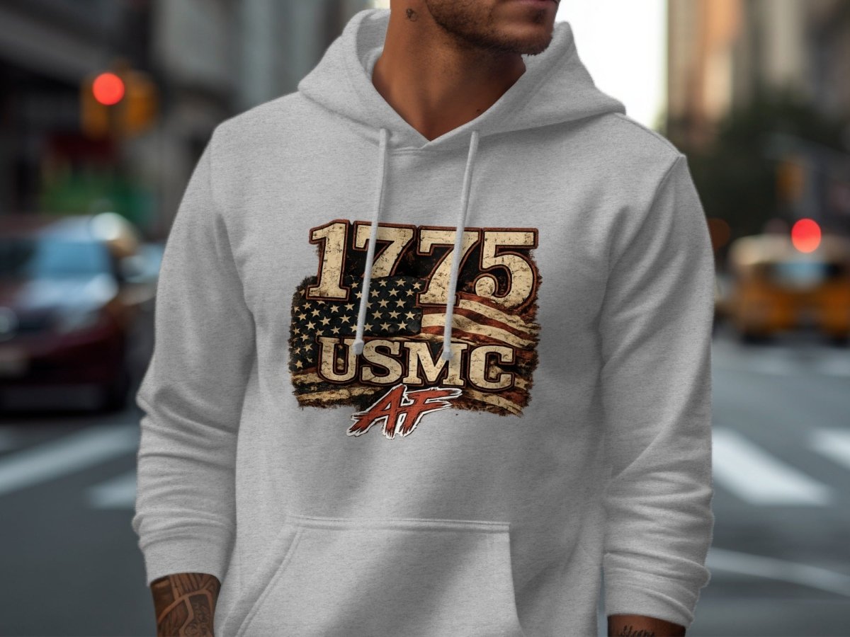 USMC 1775 Marine Corps AF Heritage Hoodie | Military Graphic Sweatshirt | Anything AF - Anything AF