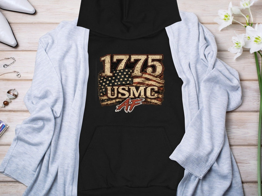 USMC 1775 Marine Corps AF Heritage Hoodie | Military Graphic Sweatshirt | Anything AF - Anything AF