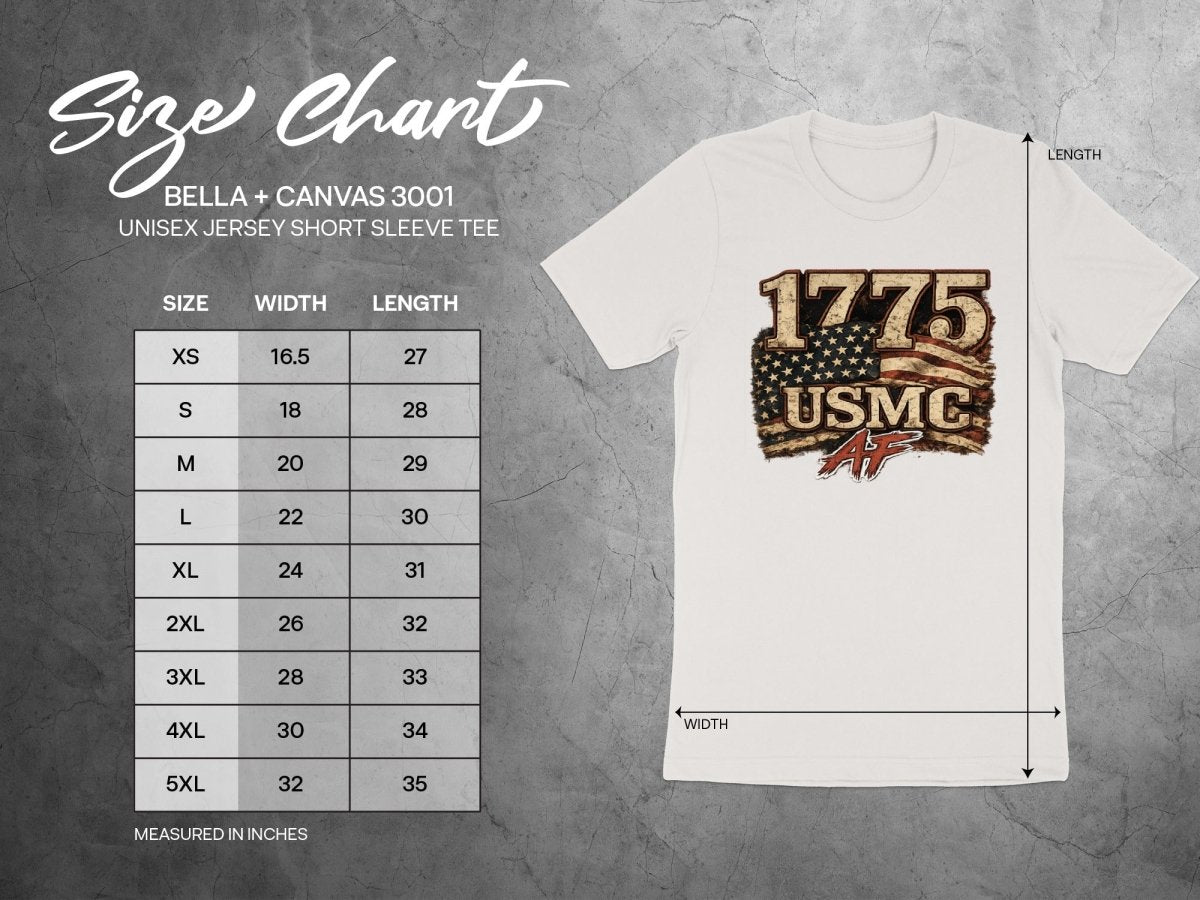 USMC 1775 Marine Corps AF Heritage T-Shirt | Military Graphic Tee | Anything AF - Anything AF