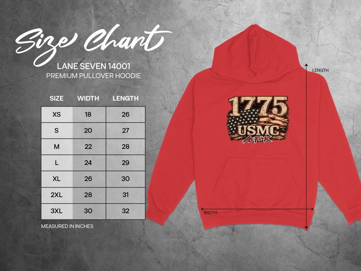 USMC 1775 Marine Corps As F**K Heritage Hoodie | Slightly Salty Military Sweatshirt | Anything AF - Anything AF