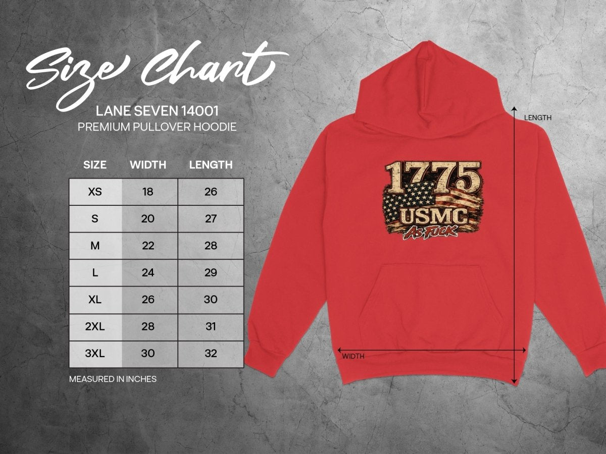 USMC 1775 Marine Corps As Fuck Heritage Hoodie | NSFW Military Sweatshirt | Anything AF - Anything AF