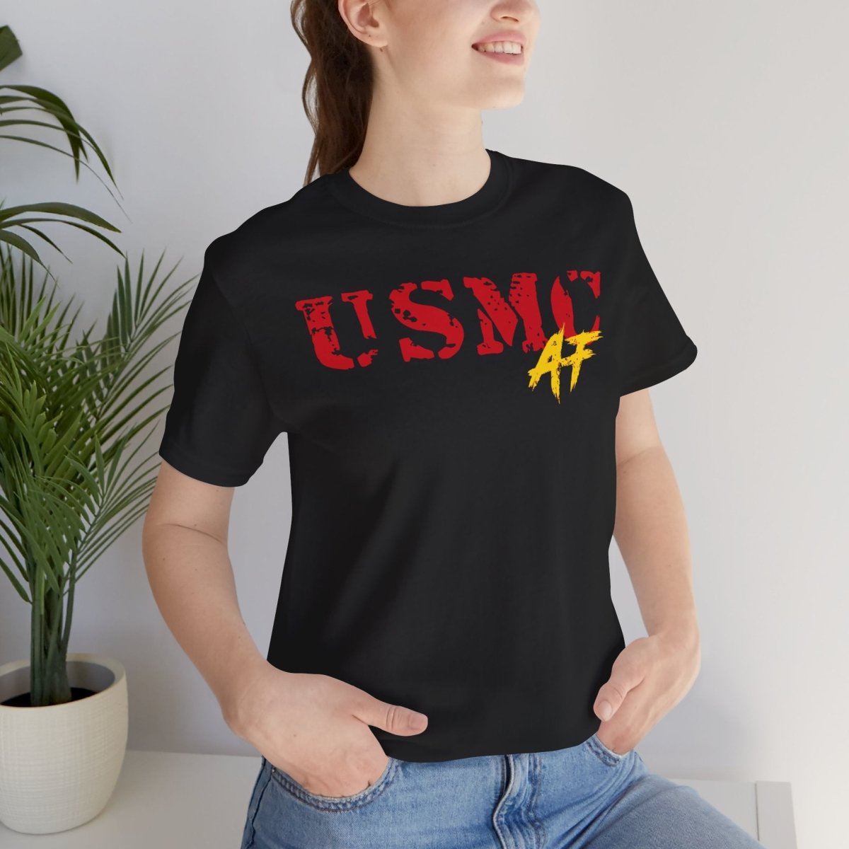 USMC Marine Corps AF T-Shirt | Military Graphic Tee | Bella + Canvas 3001 | Anything AF - Anything AF
